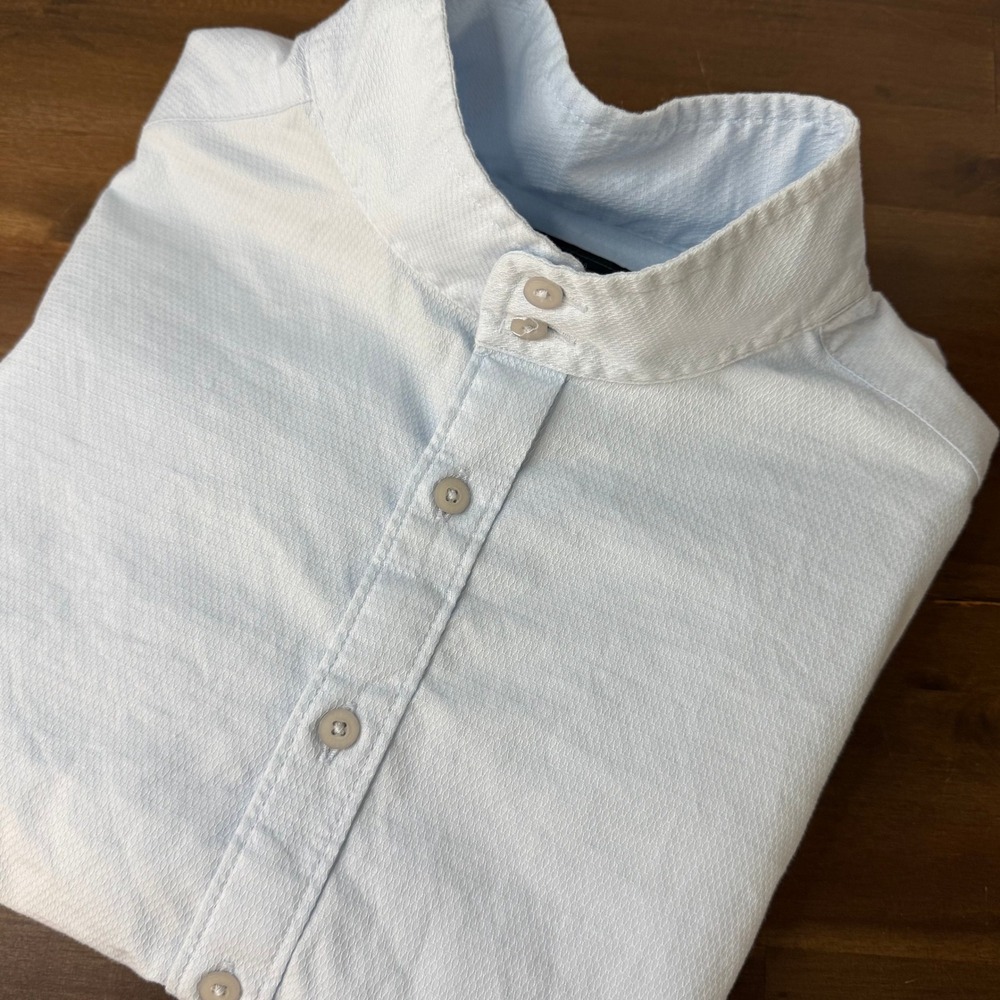 Ariat Pro Series Women's 38 Light‎ Blue Long Sleeve Band Collar Western Shirt
